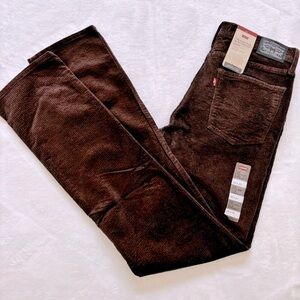 Levi's Dark Brown Corduroy Straight Leg Pants